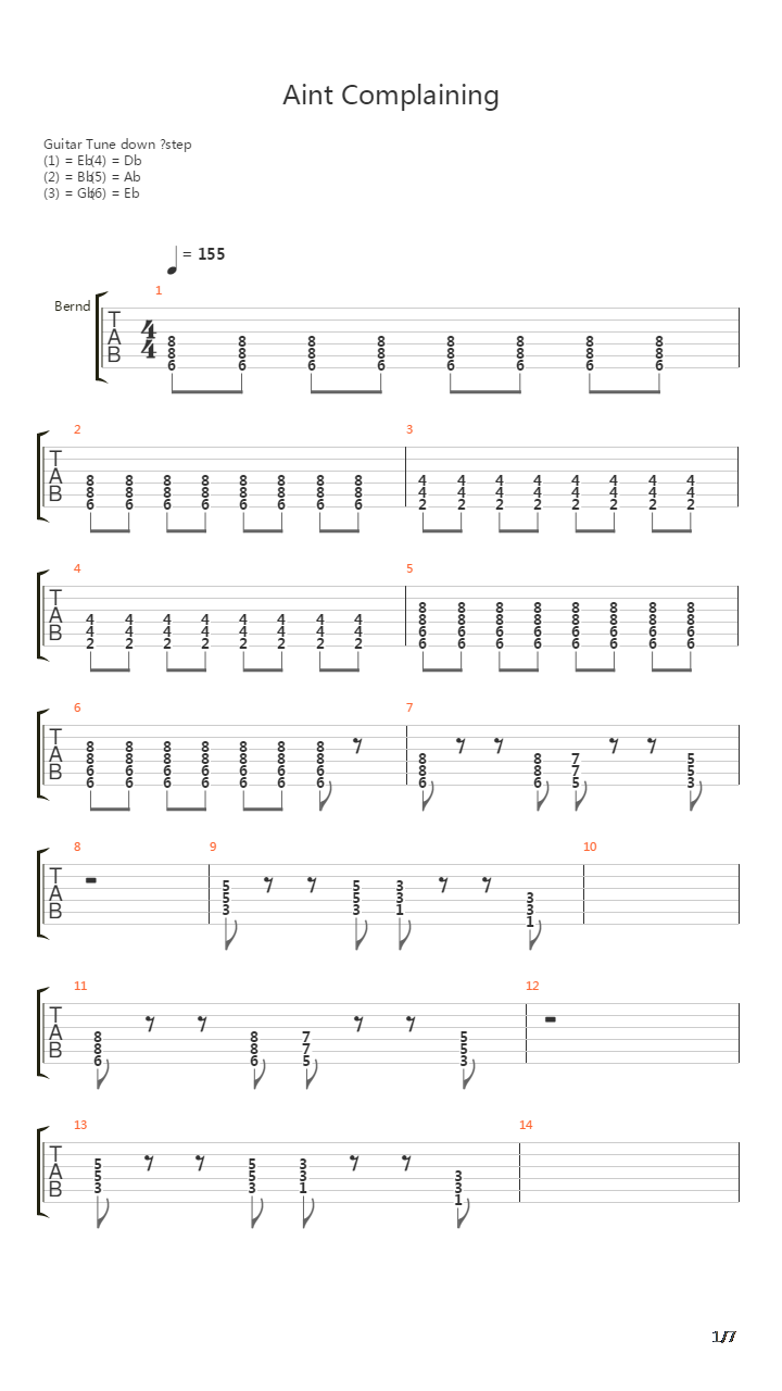 Ain't Complaining吉他谱