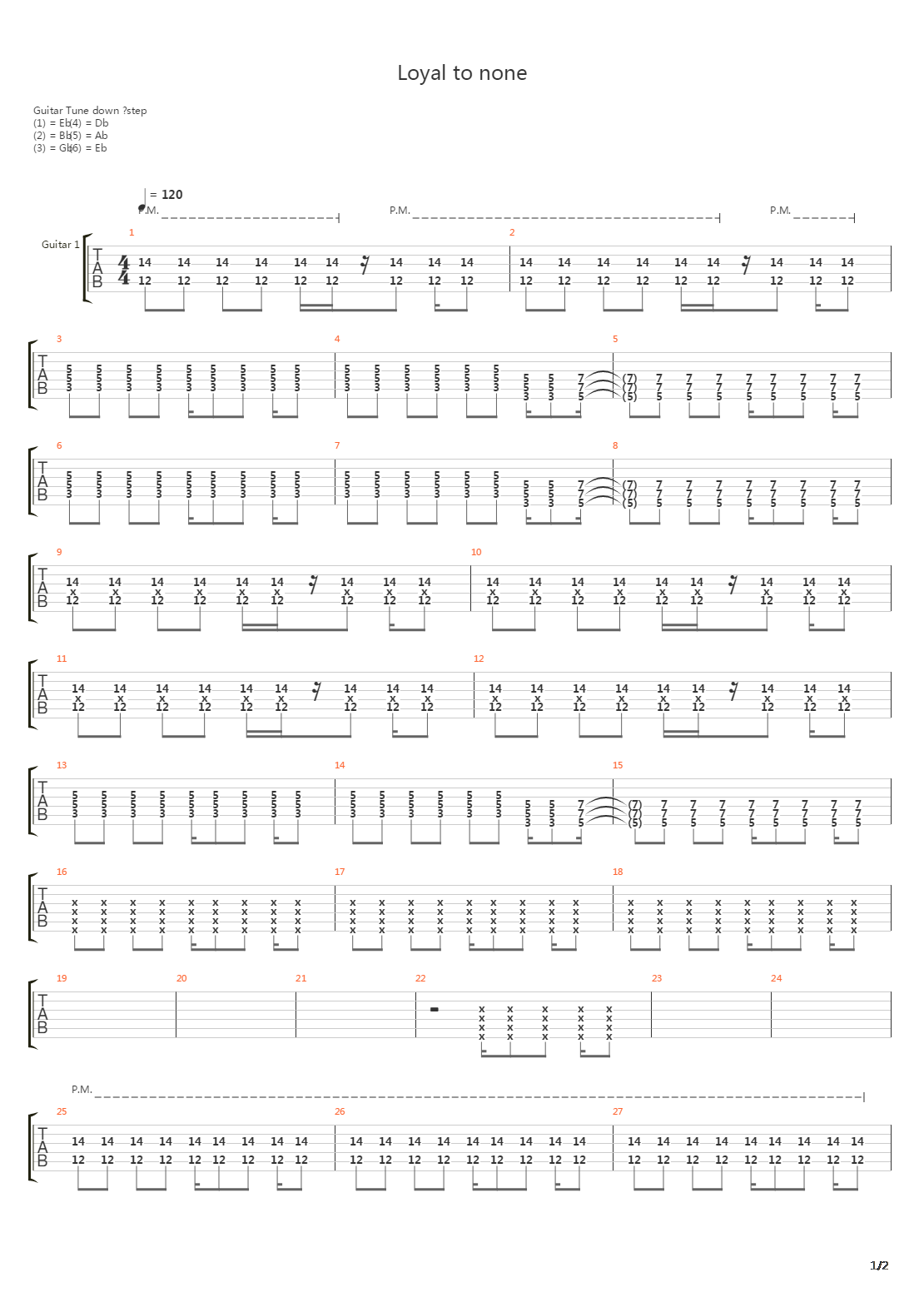Loyal To None吉他谱