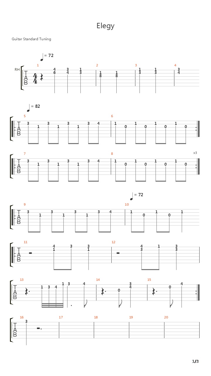 Elegy吉他谱