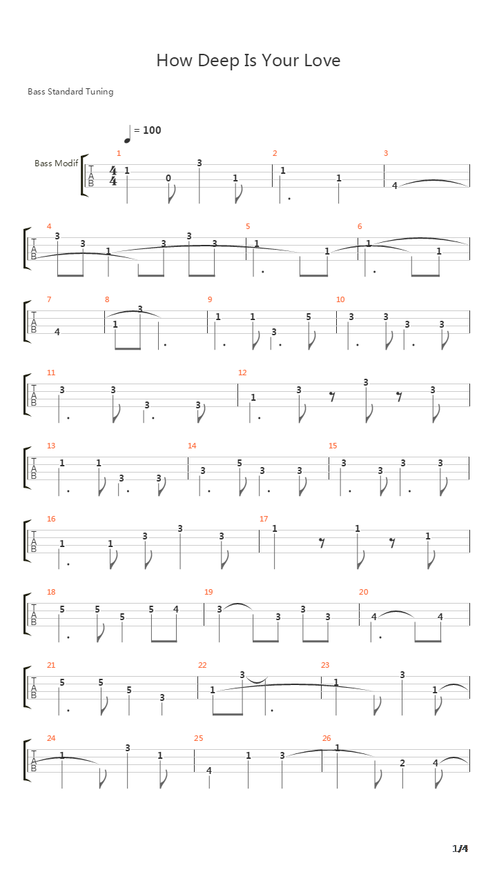 How Deep Is Your Love吉他谱