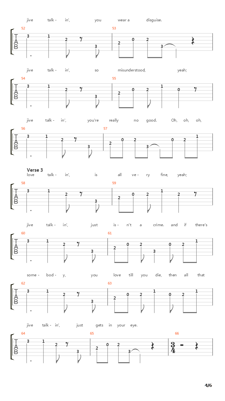 Jive Talkin'吉他谱