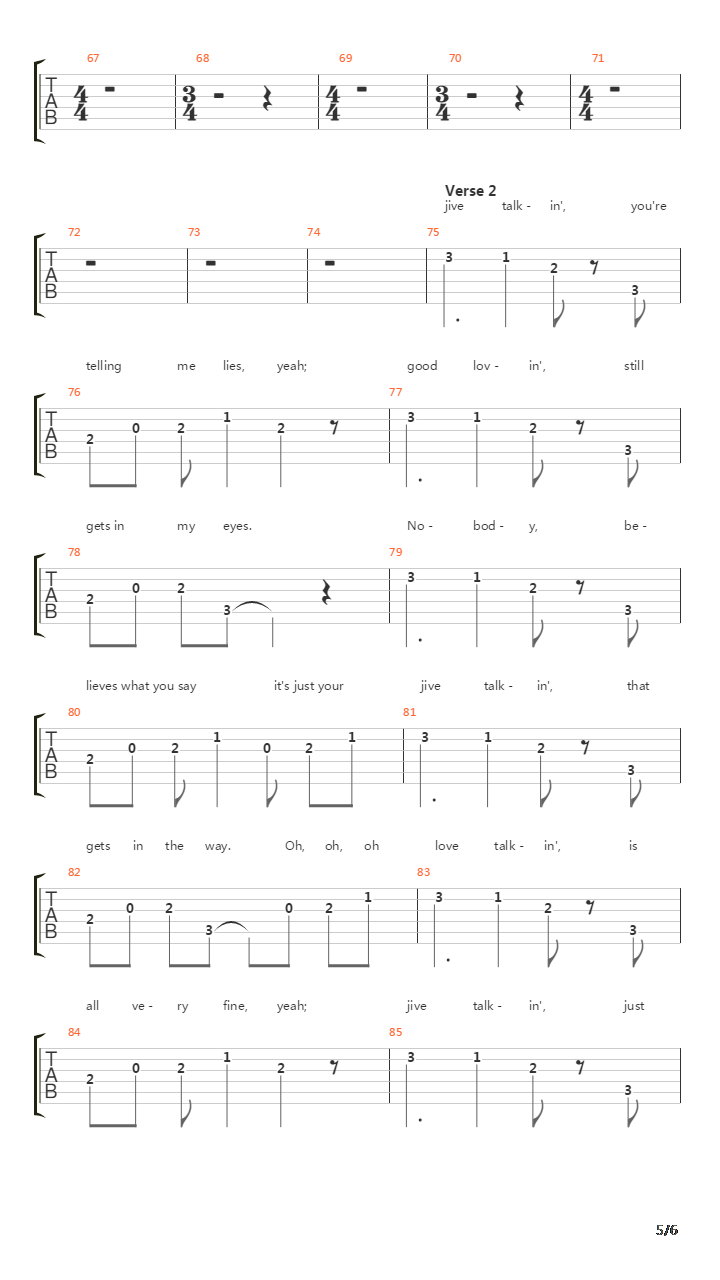 Jive Talkin'吉他谱