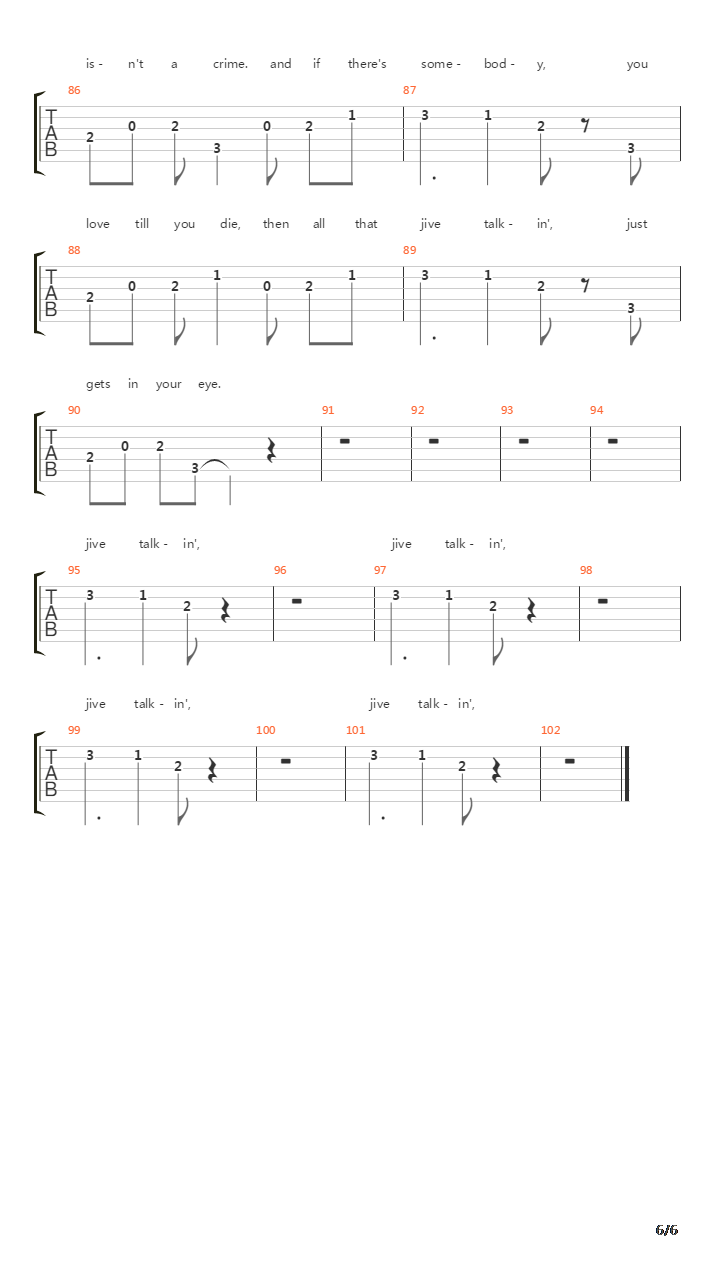 Jive Talkin'吉他谱