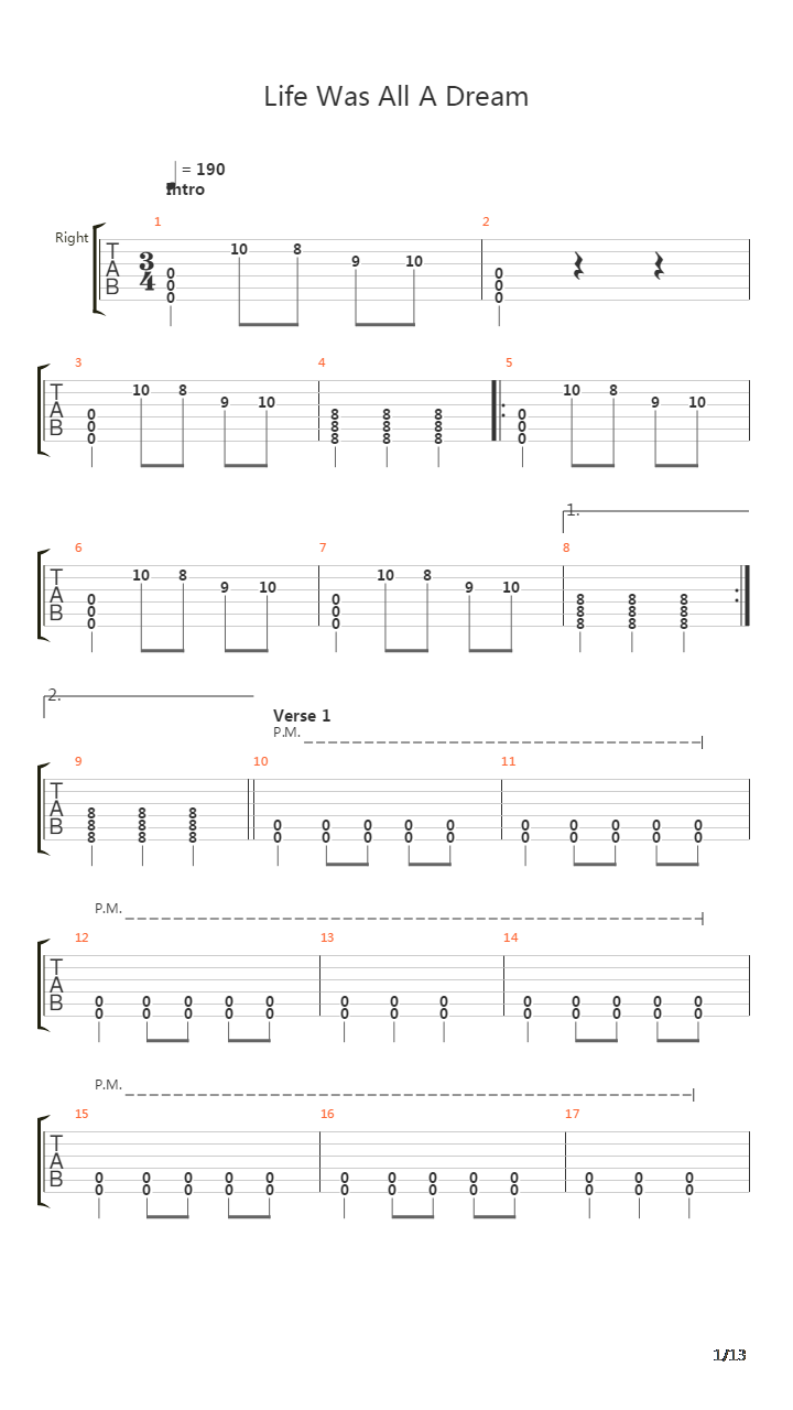 Life Was All A Dream吉他谱