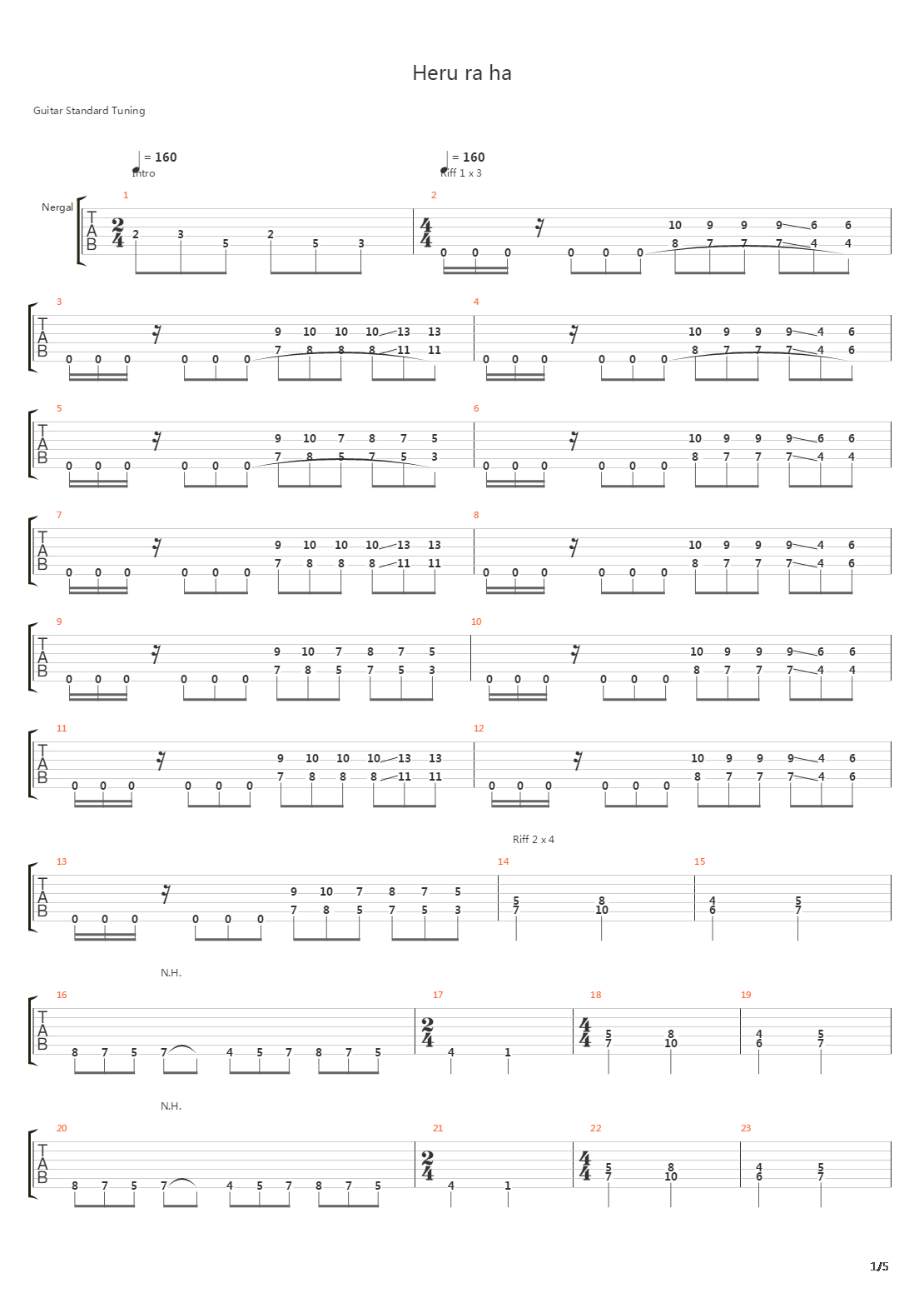 Heru Ra Ha - Version 2吉他谱