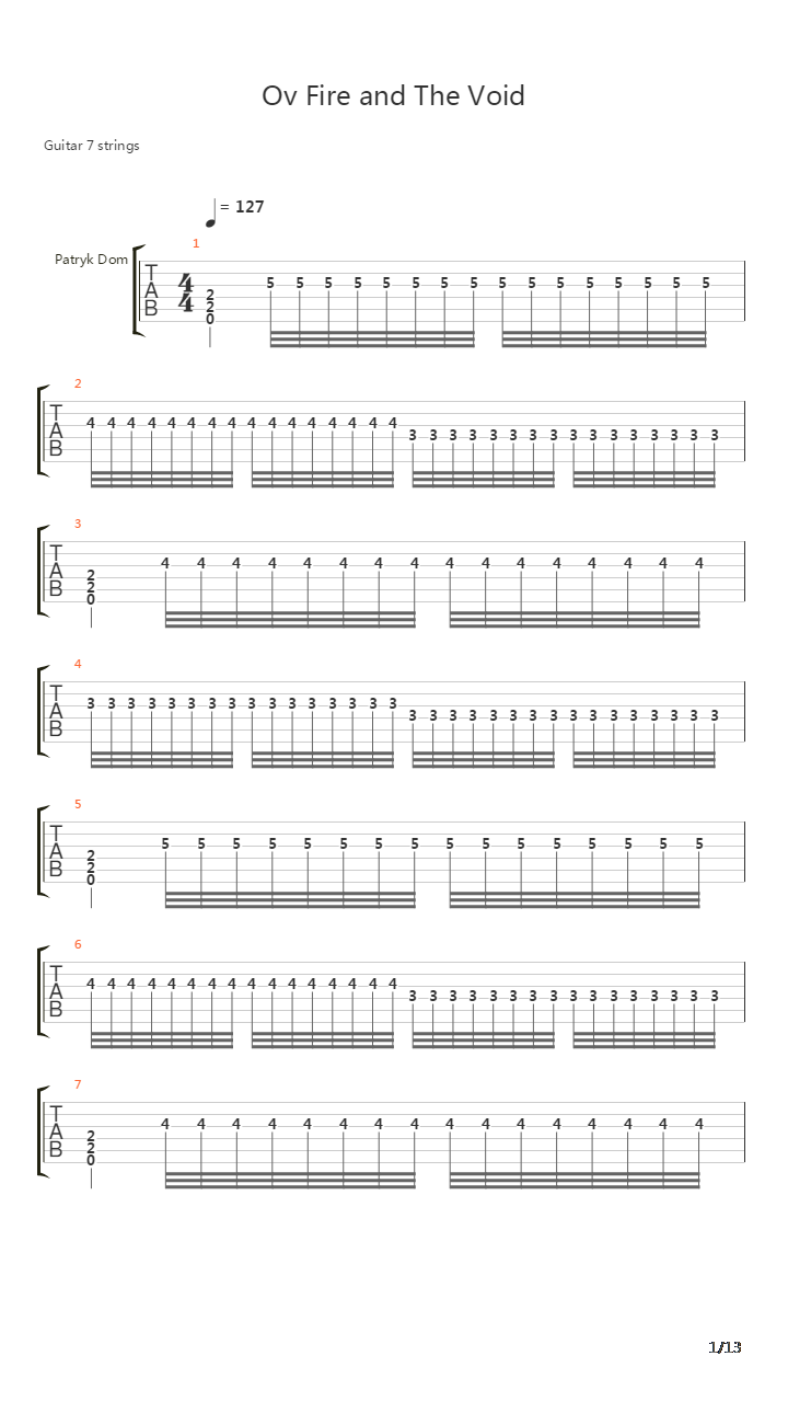 Ov Fire and the Void吉他谱