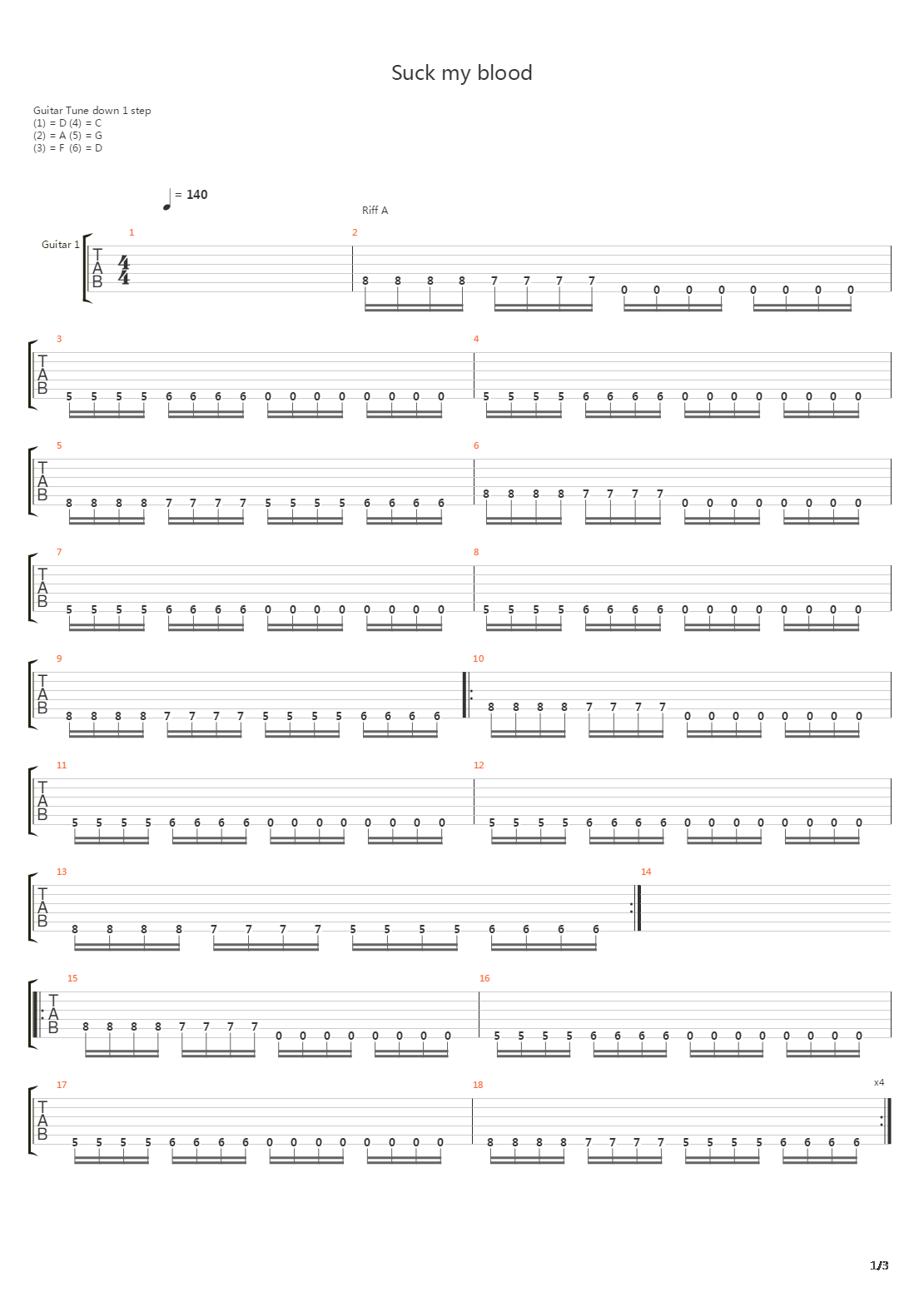 Suck My Blood吉他谱