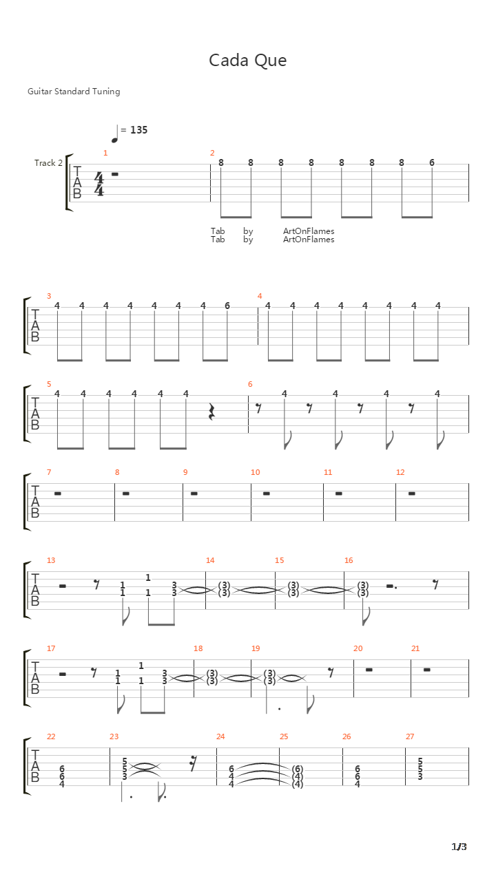 Cada Que吉他谱