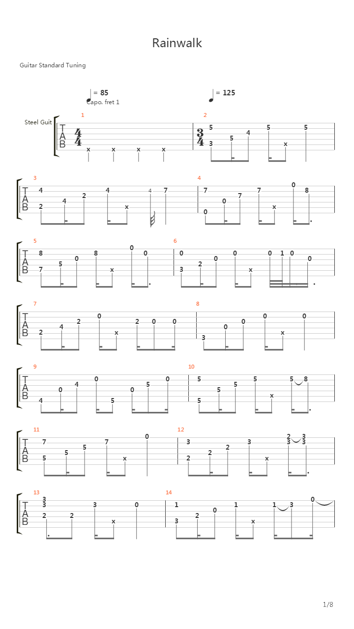 Rainwalk吉他谱