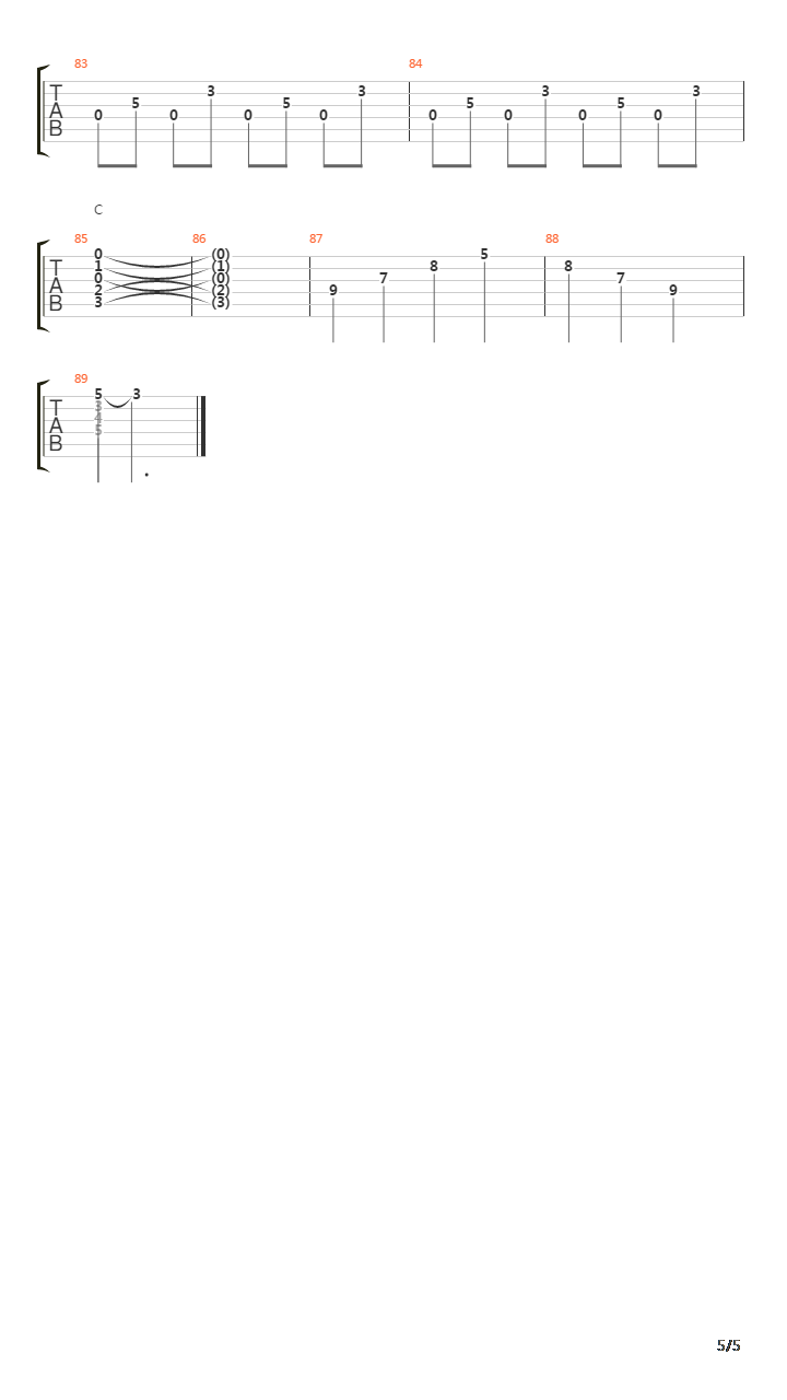 表吉他谱