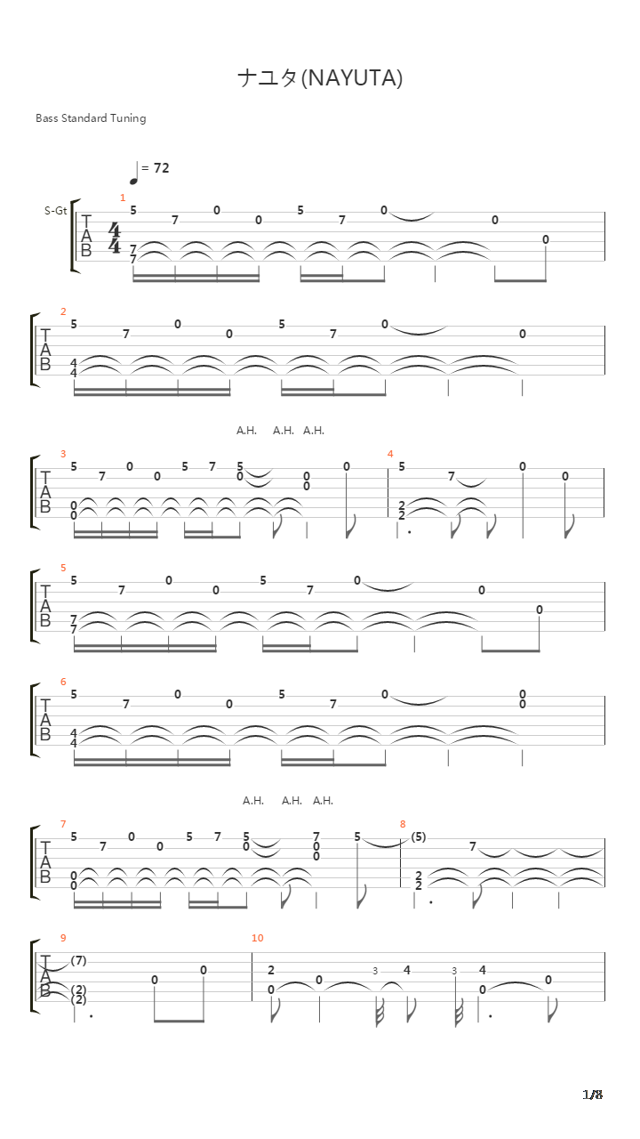 ナユタ(nayuta)吉他谱