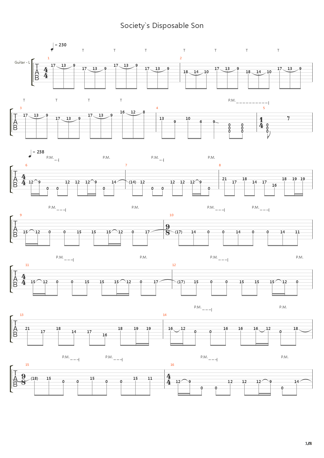 Societys Disposable Son吉他谱