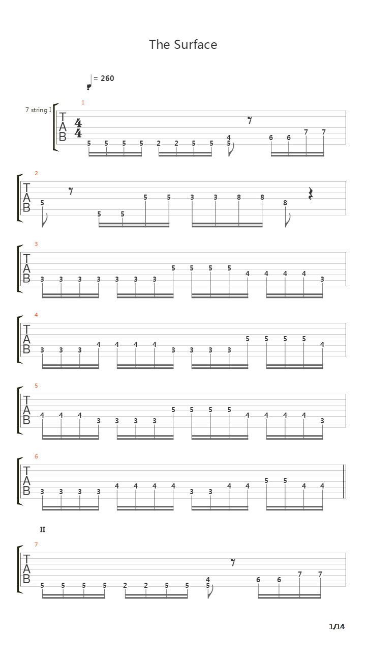 The Surface吉他谱