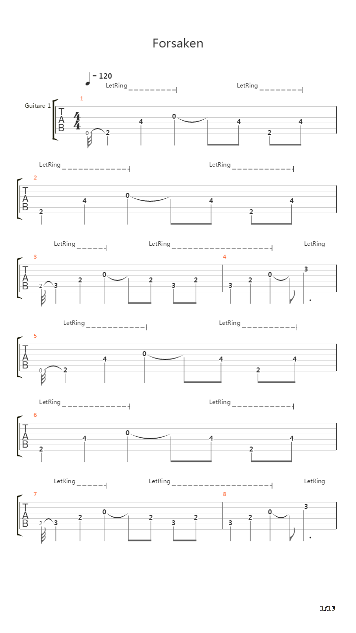 Forsaken吉他谱