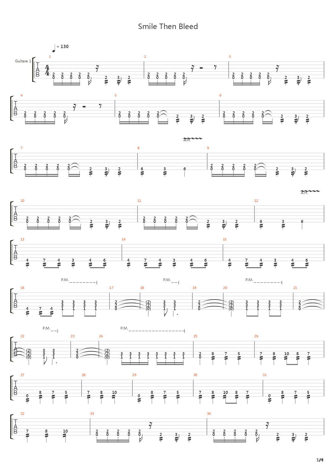 Smile Then Bleed吉他谱