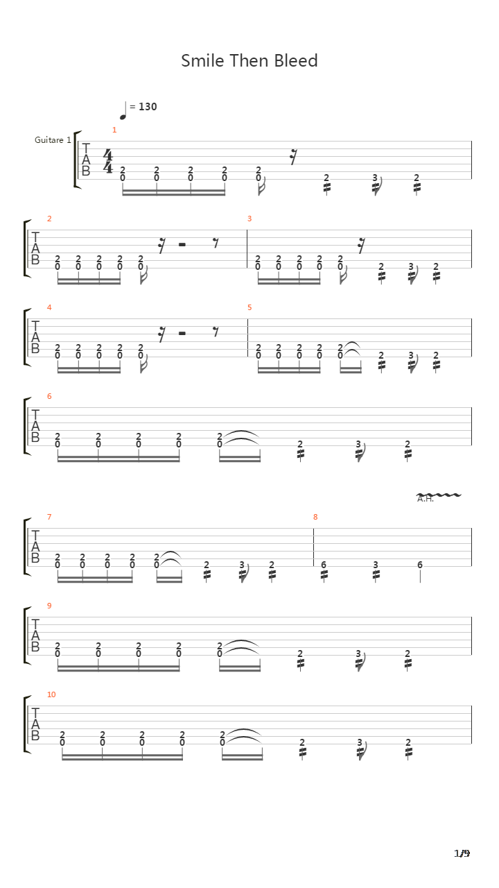 Smile Then Bleed吉他谱