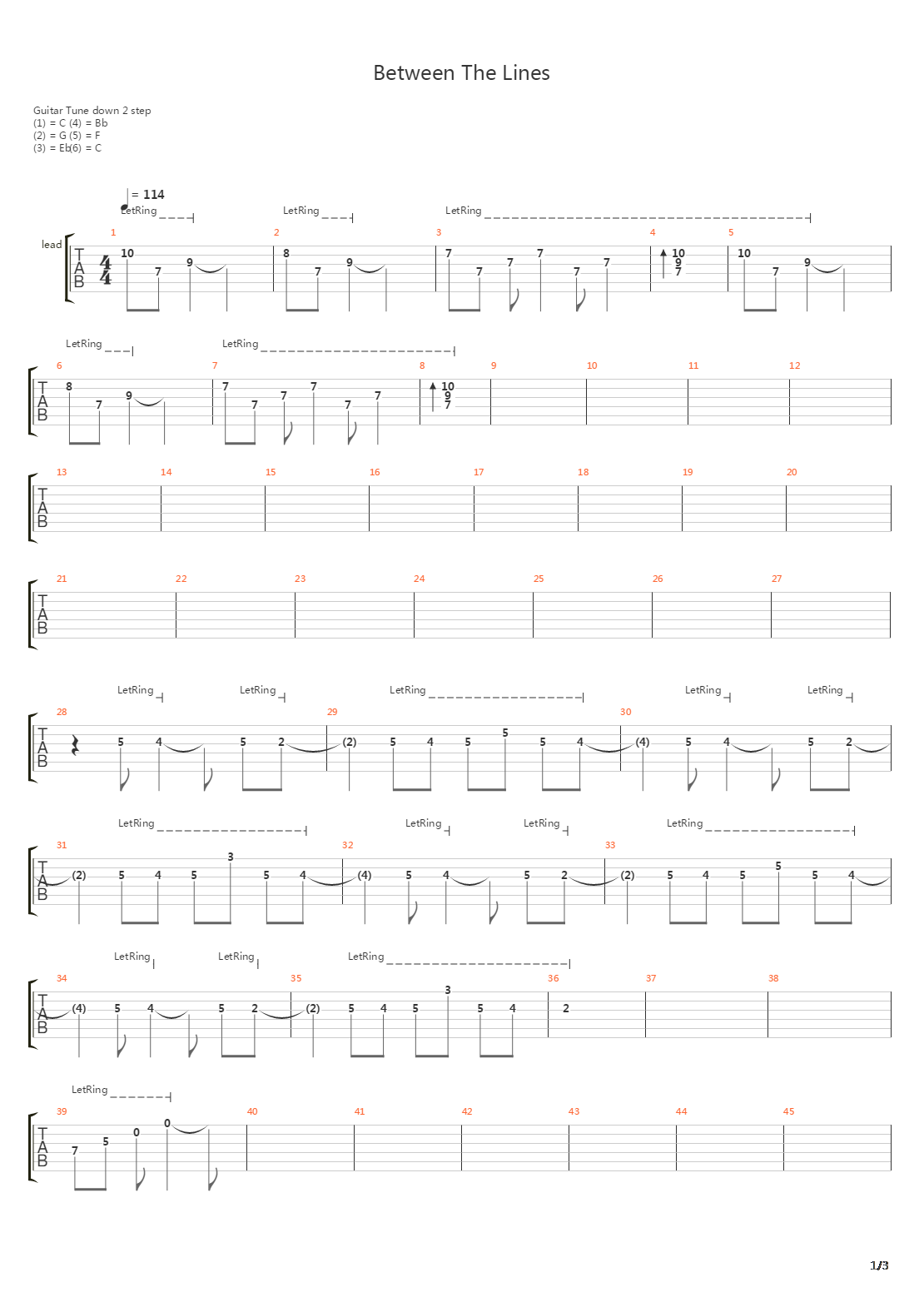 Between The Lines吉他谱