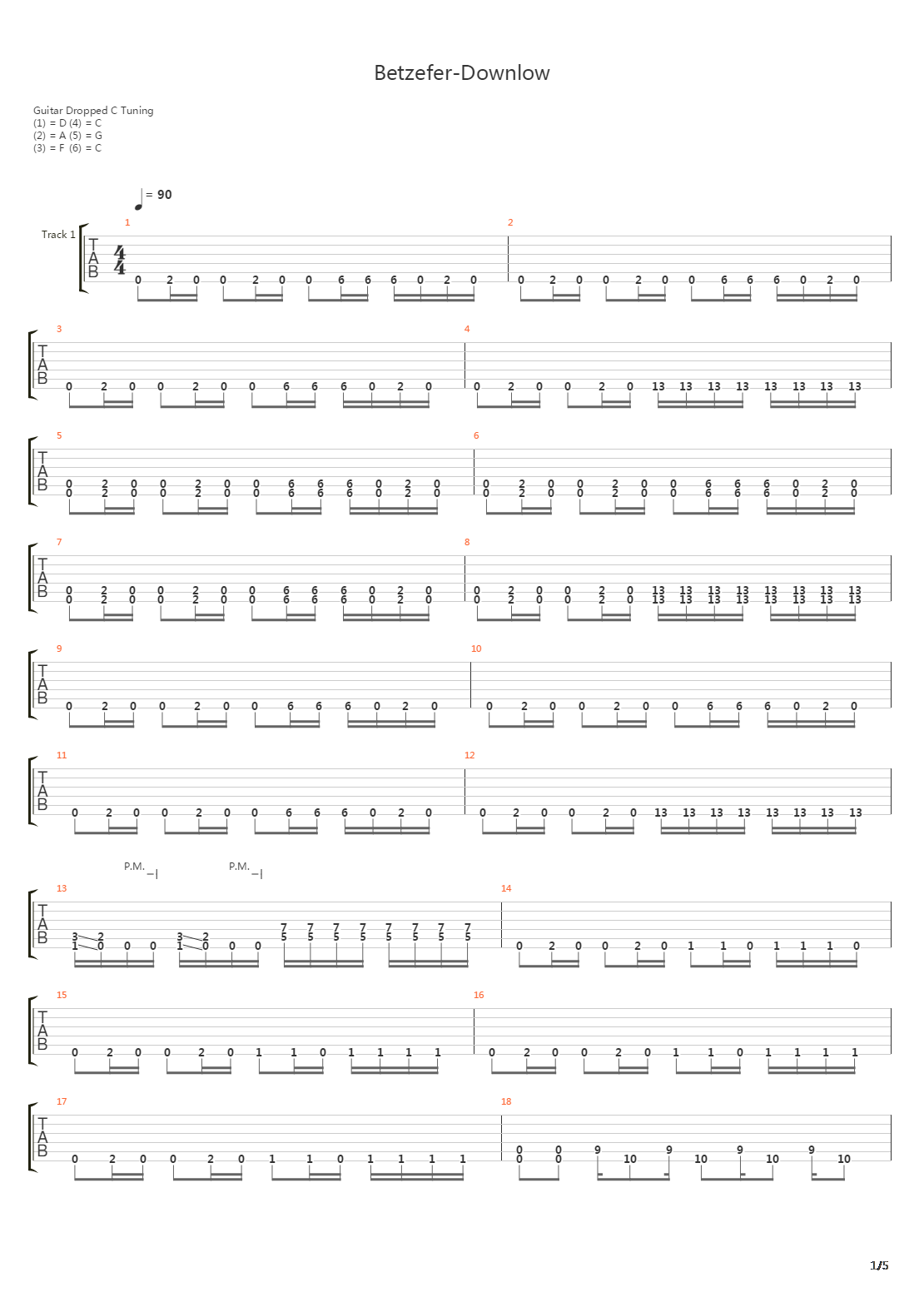 Downlow吉他谱