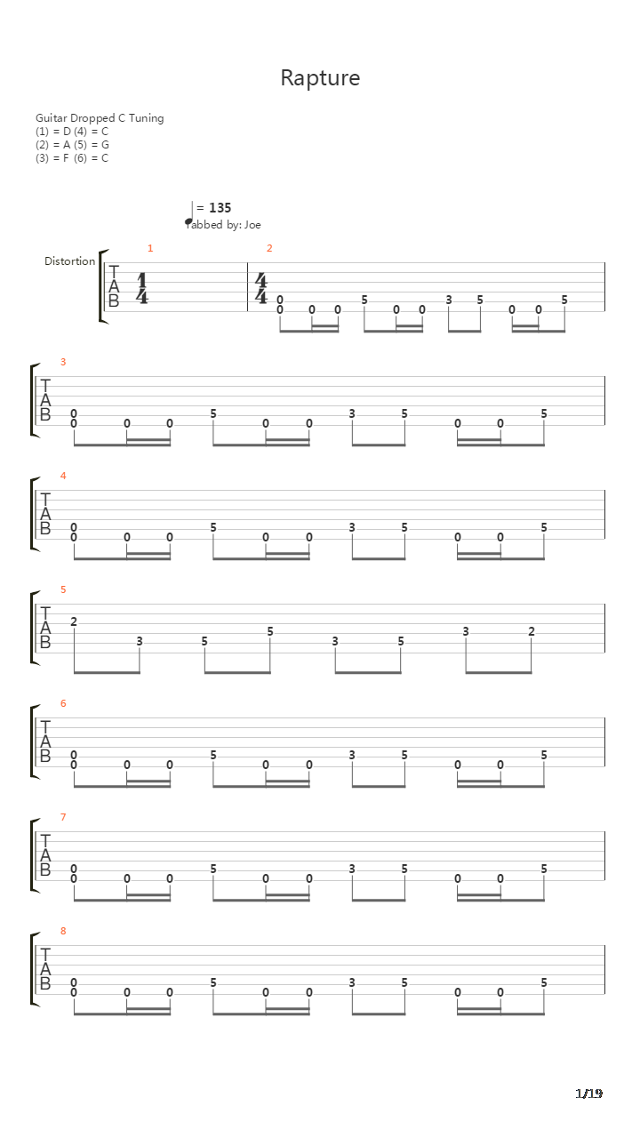 Rapture吉他谱