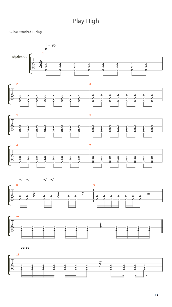 Play High吉他谱