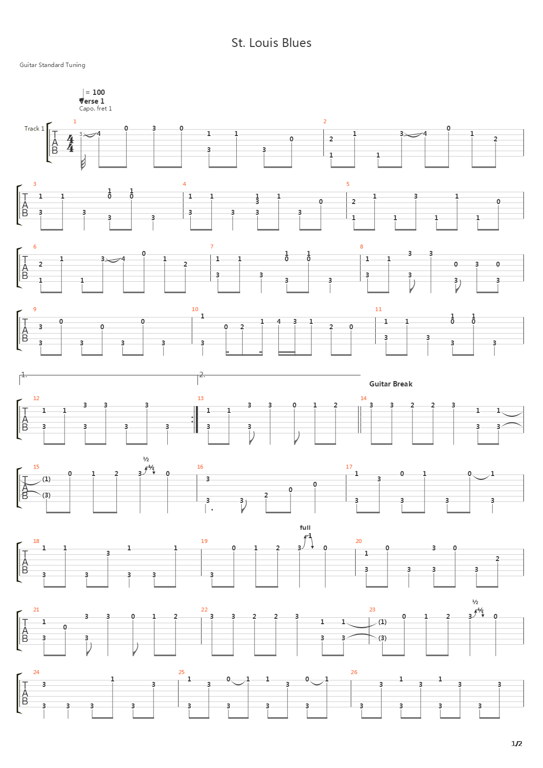 St Louis Blues吉他谱