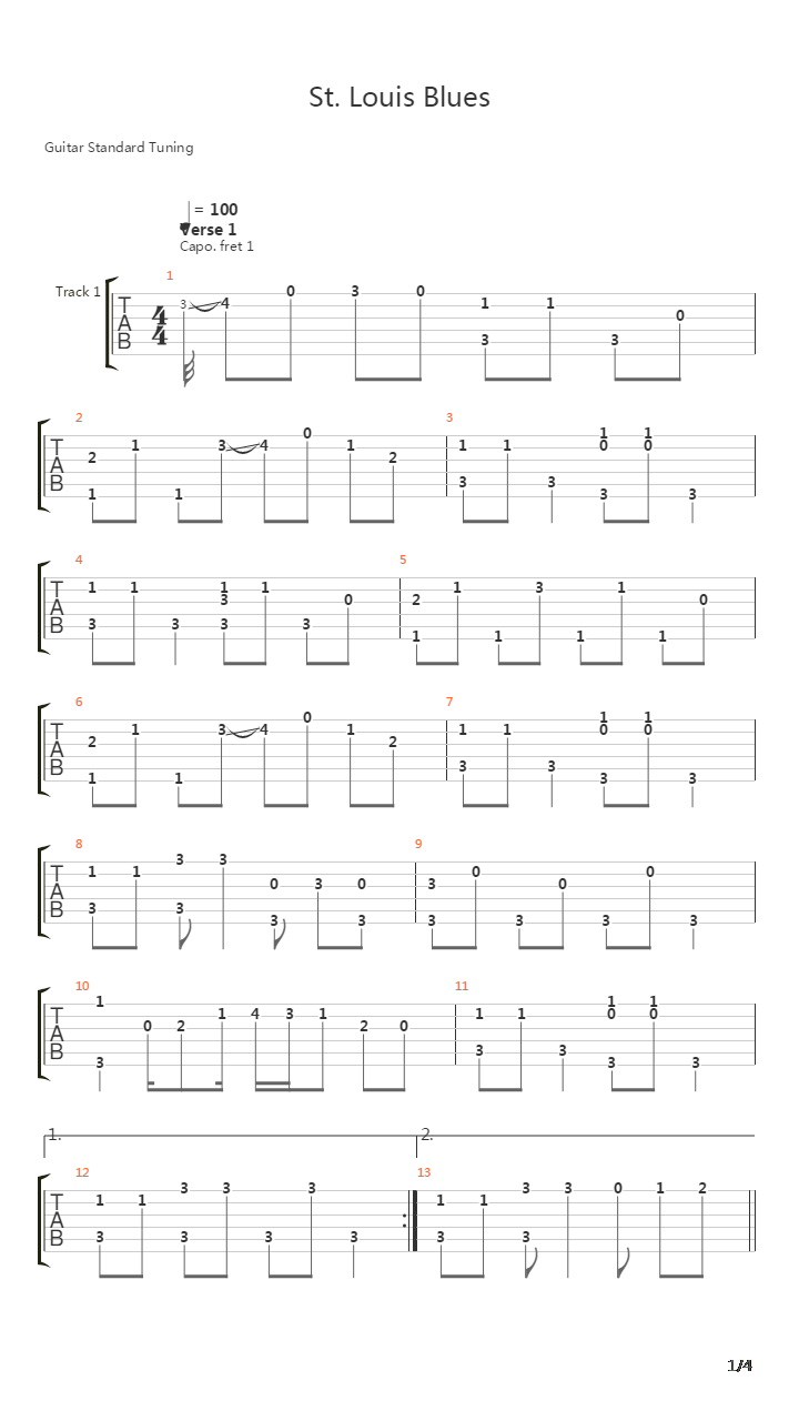 St Louis Blues吉他谱