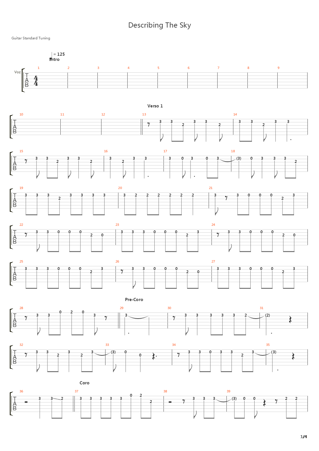 Describing The Sky吉他谱