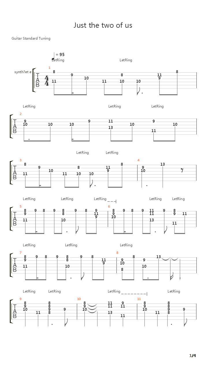 Just The Two Of Us吉他谱