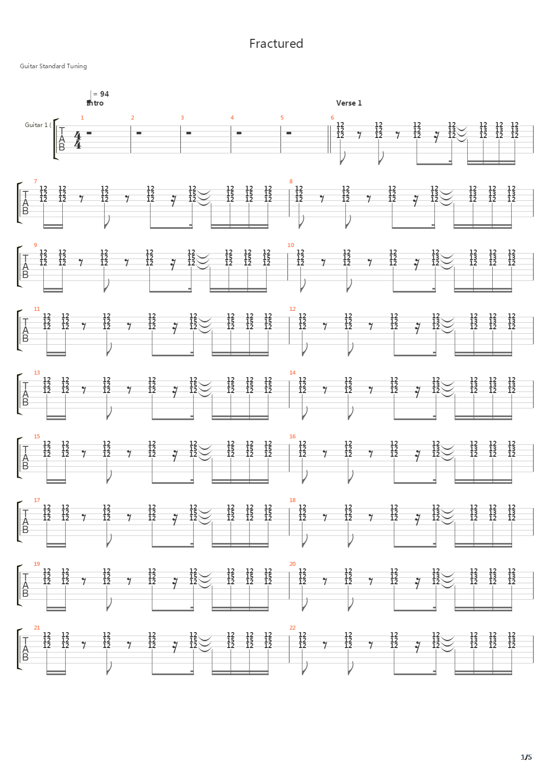 Fractured吉他谱