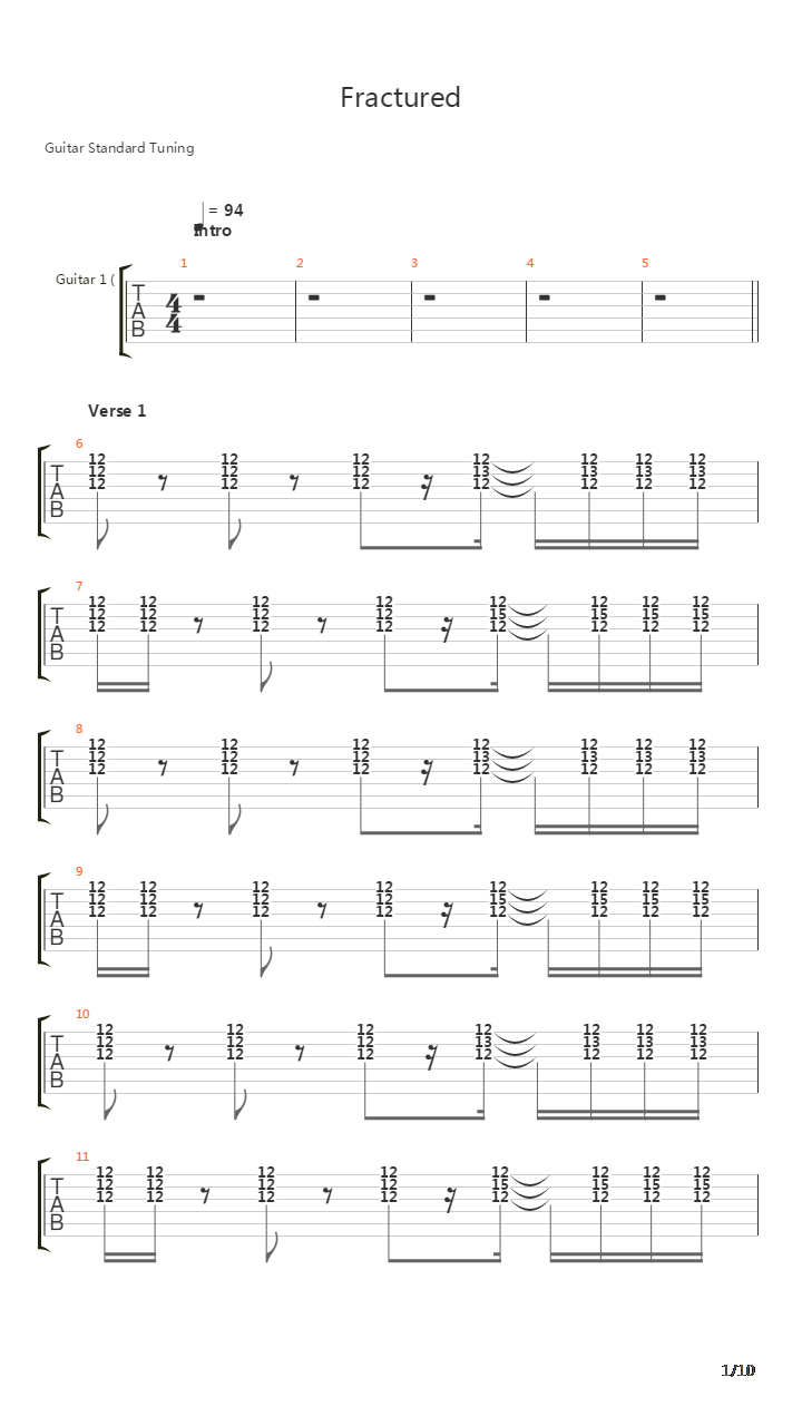 Fractured吉他谱