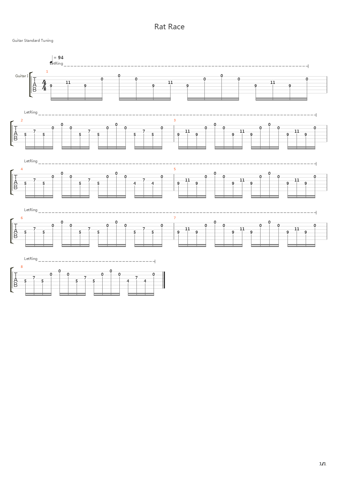 Rat Race (Intro)吉他谱