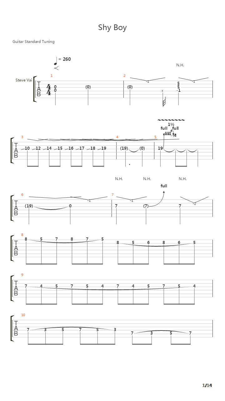 Shy Boy吉他谱
