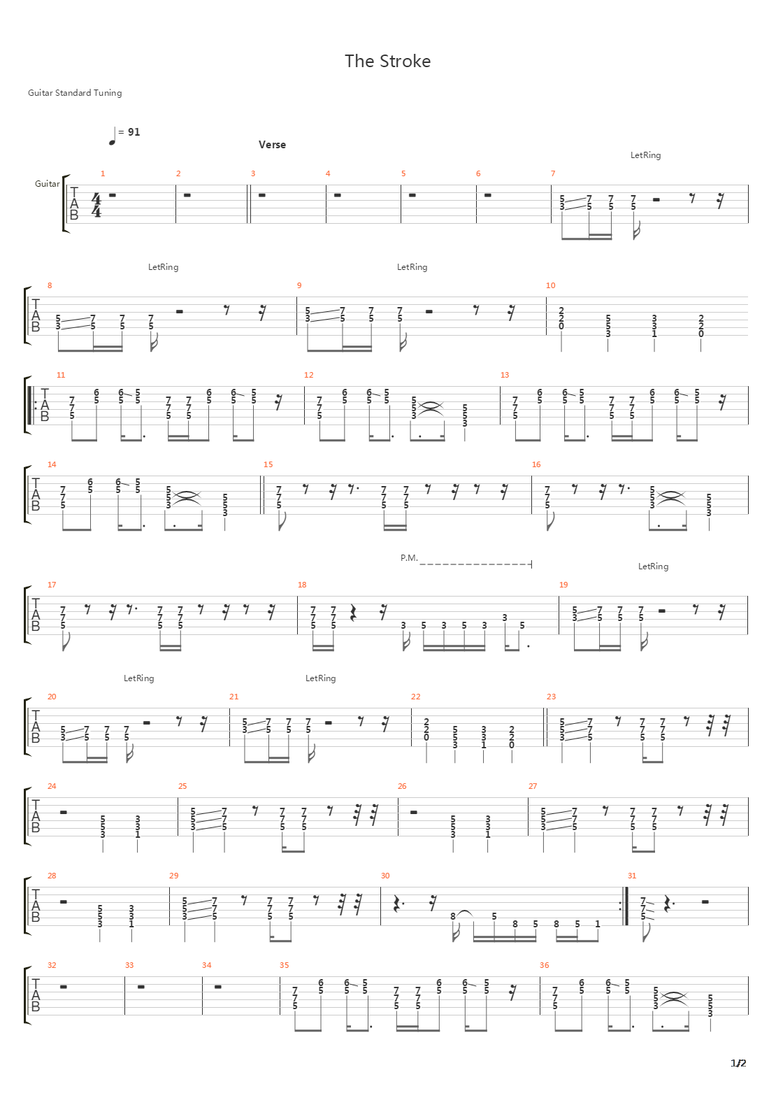 The Stroke吉他谱