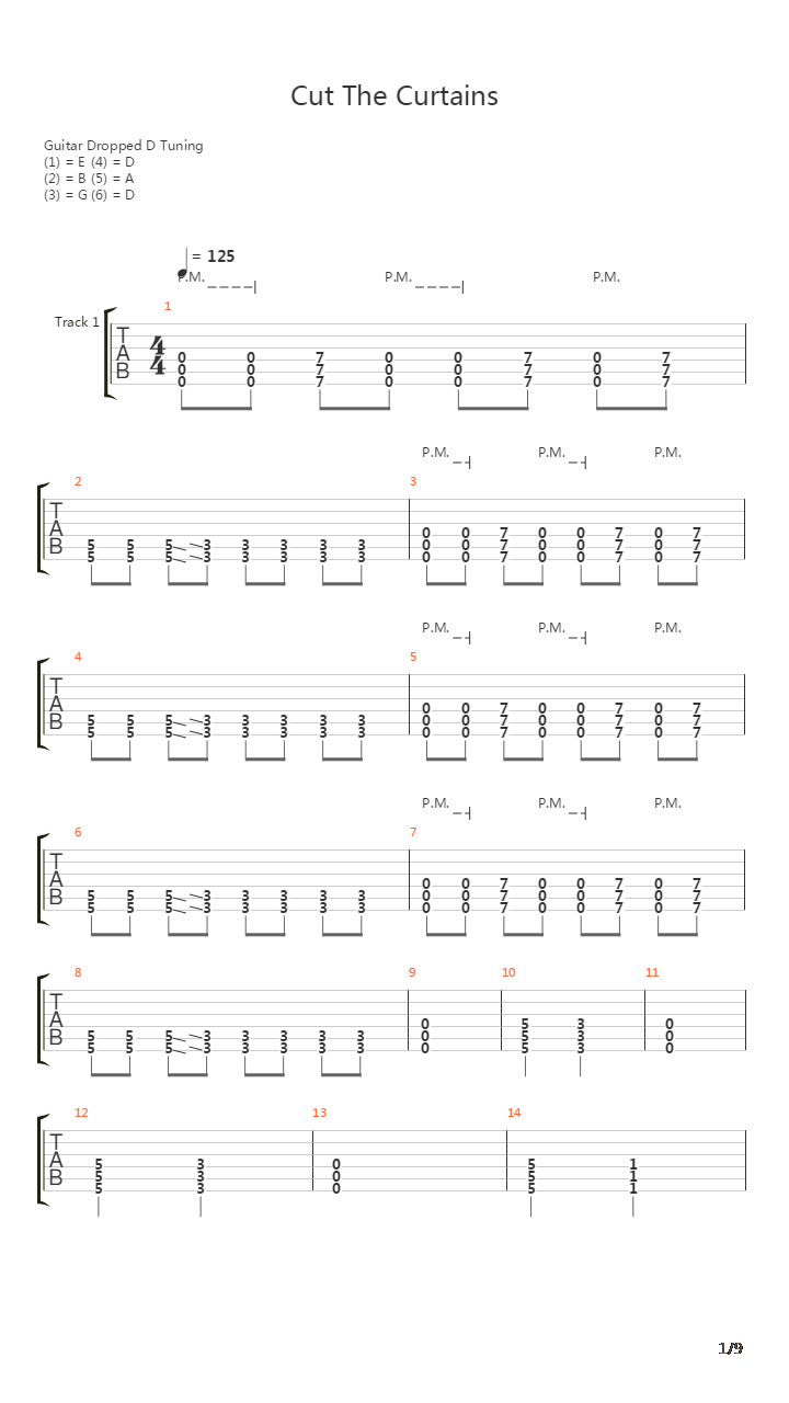 Cut The Curtains吉他谱