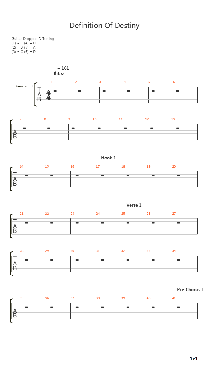 Definition Of Destiny吉他谱