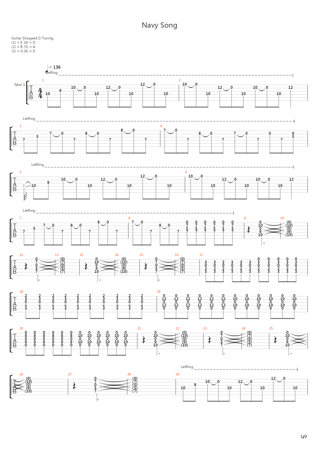 Navy Song吉他谱