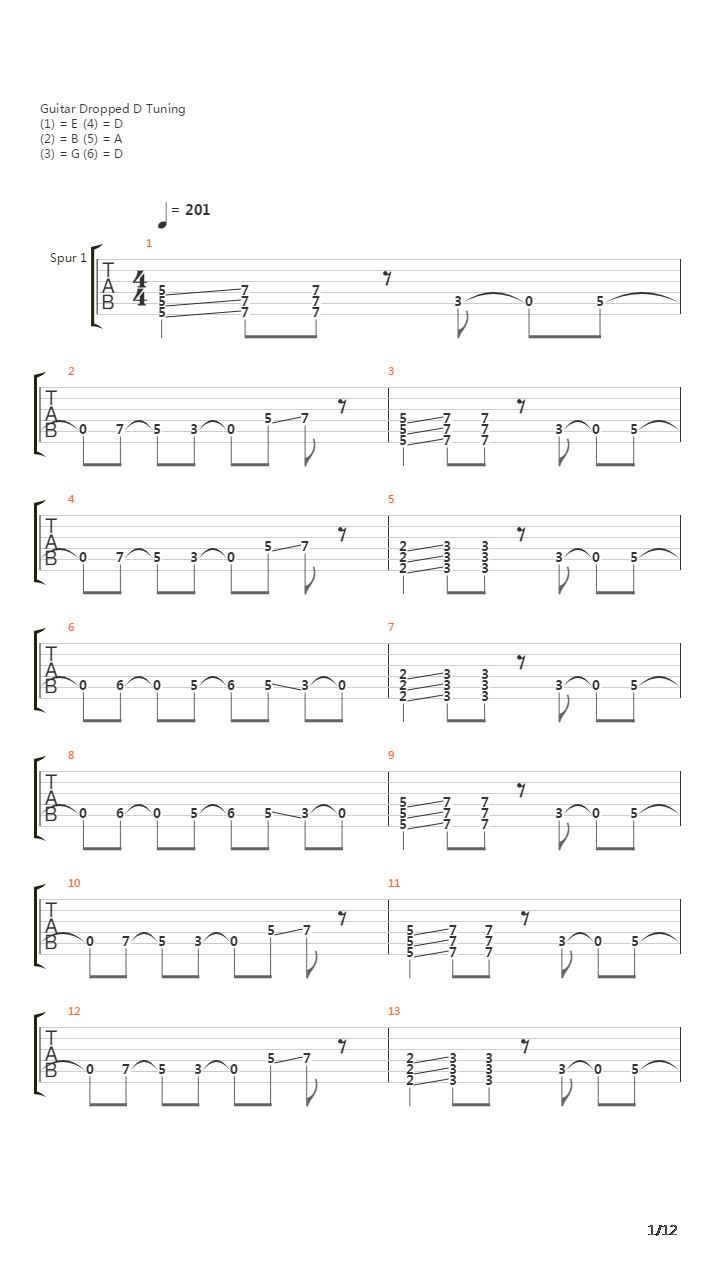 Running Across The Tracks (Player)吉他谱