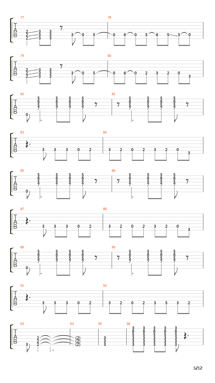 Running Across The Tracks (Player)吉他谱