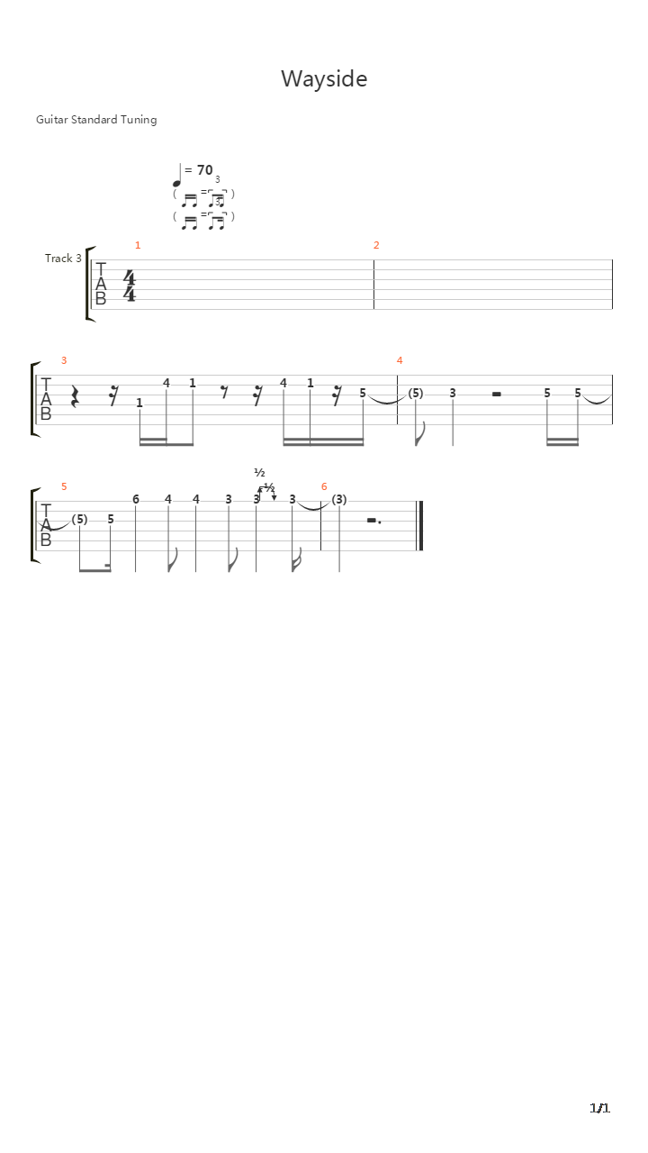 Wayside吉他谱