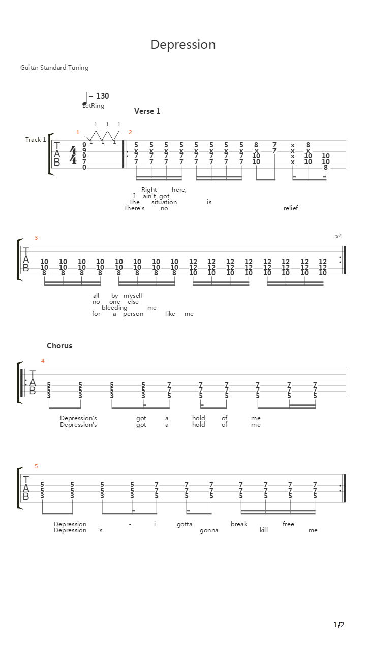 Depression吉他谱