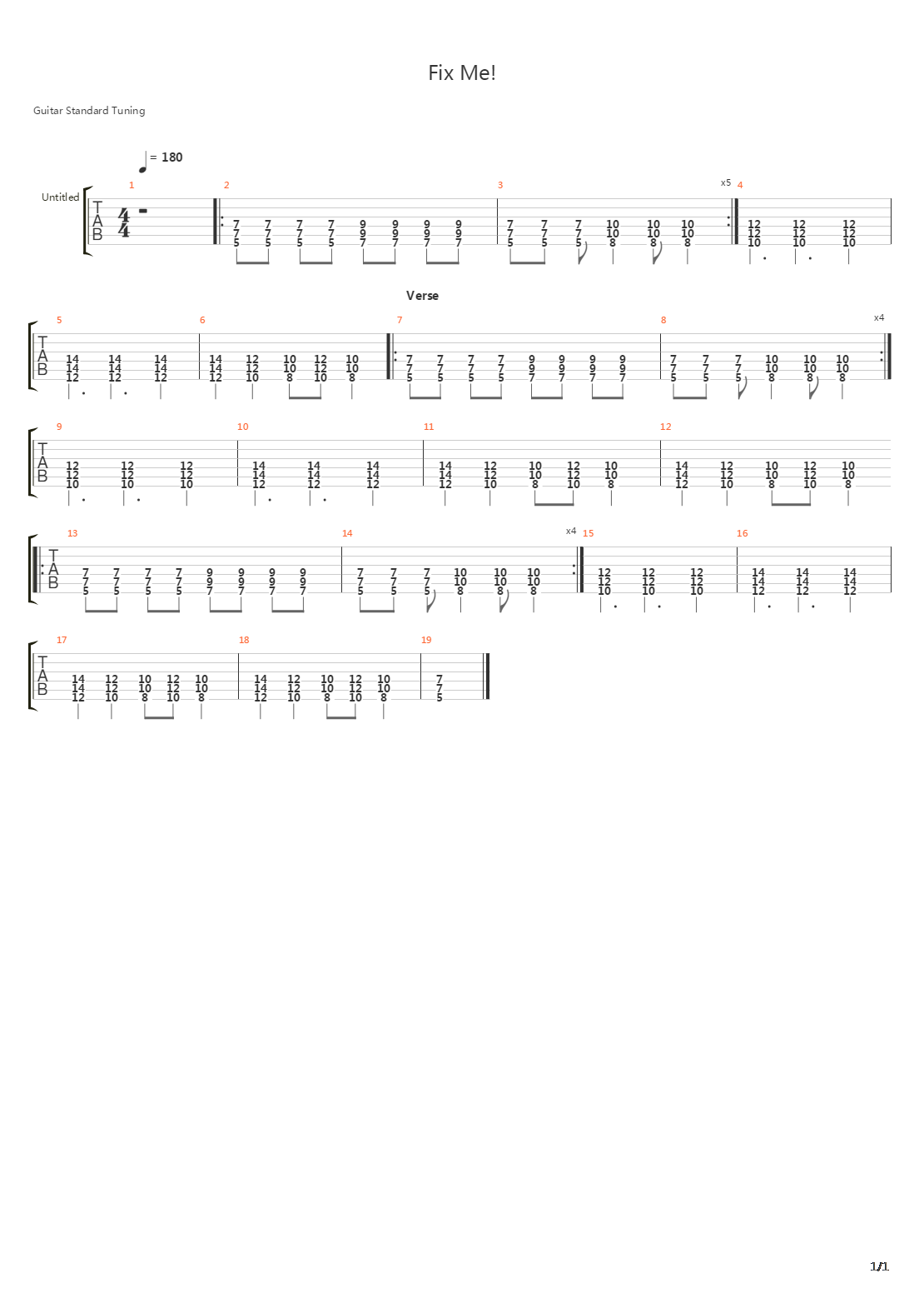 Fix Me吉他谱