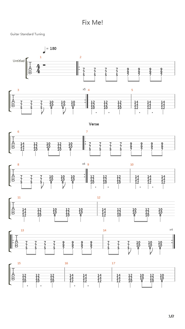 Fix Me吉他谱