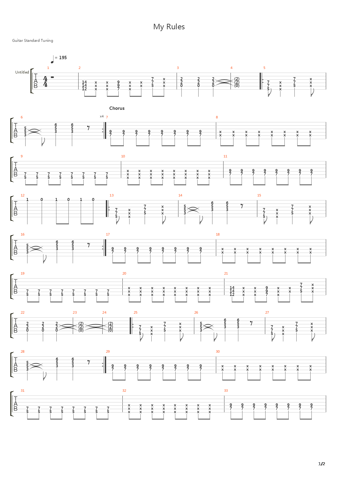 My Rules吉他谱
