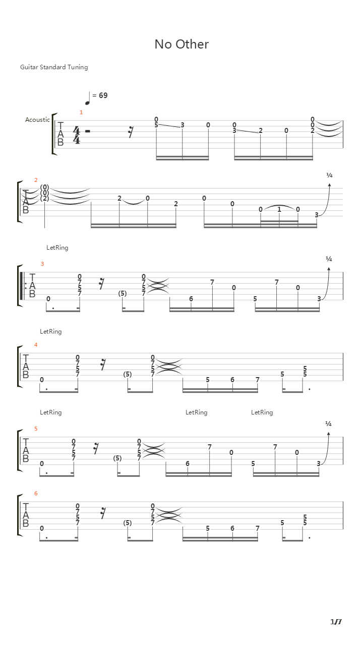 No Other吉他谱