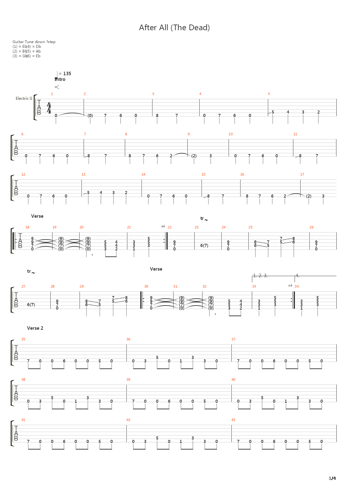 After All (The Dead)吉他谱
