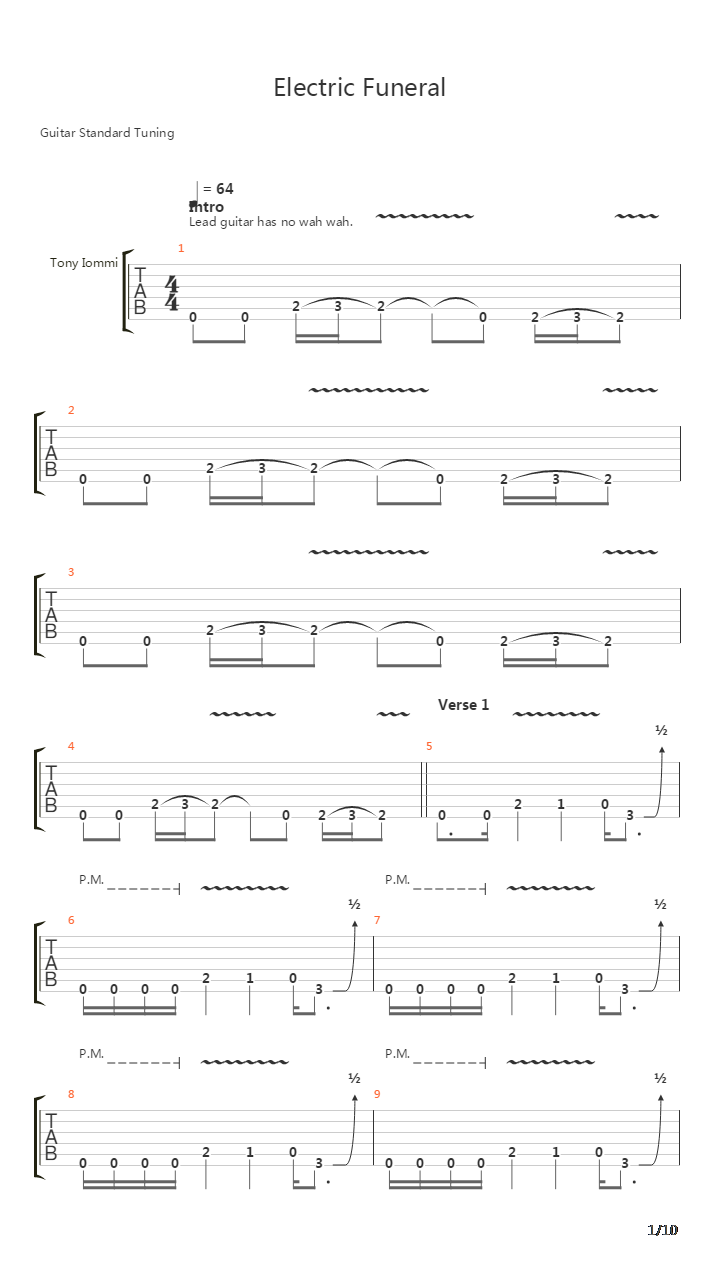 Electric Funeral吉他谱