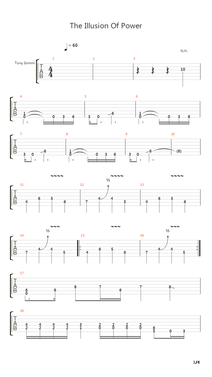The Illusion Of Power吉他谱
