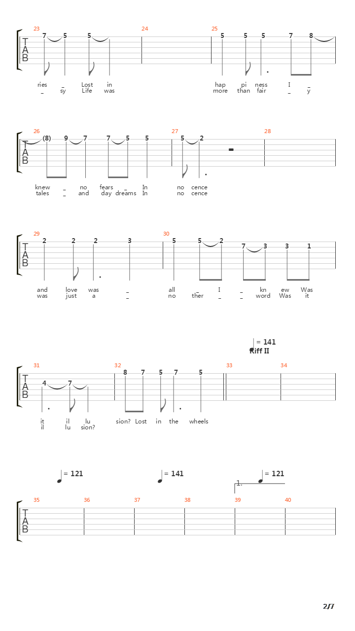 Wheels Of Confusion吉他谱