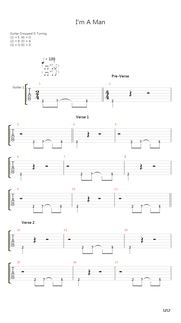 I'm A Man吉他谱