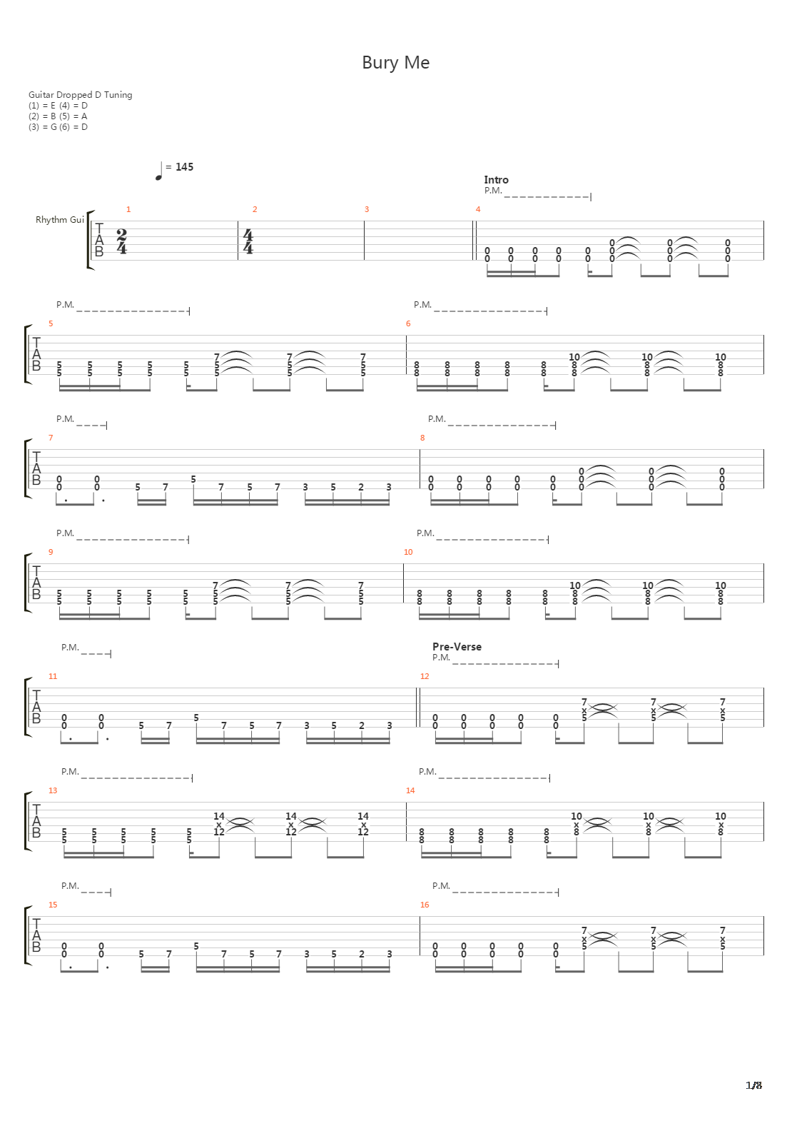 Bury Me吉他谱